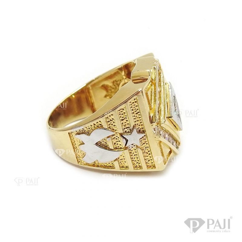 Nhẫn nam vàng tây gắn đá CZ tinh xảo, sắc nét, đeo phong cách, sang trọng và lịch lãm