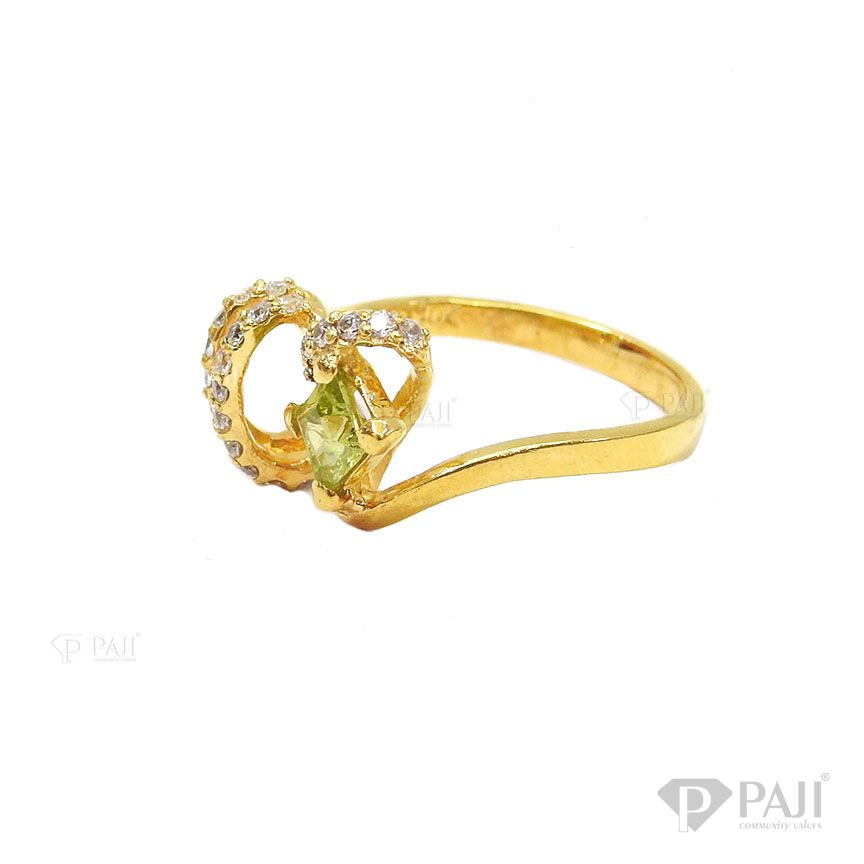 Nhẫn nữ đá peridot đẹp vàng 10k gắn đá màu sắc đẹp, chất lượng cao
