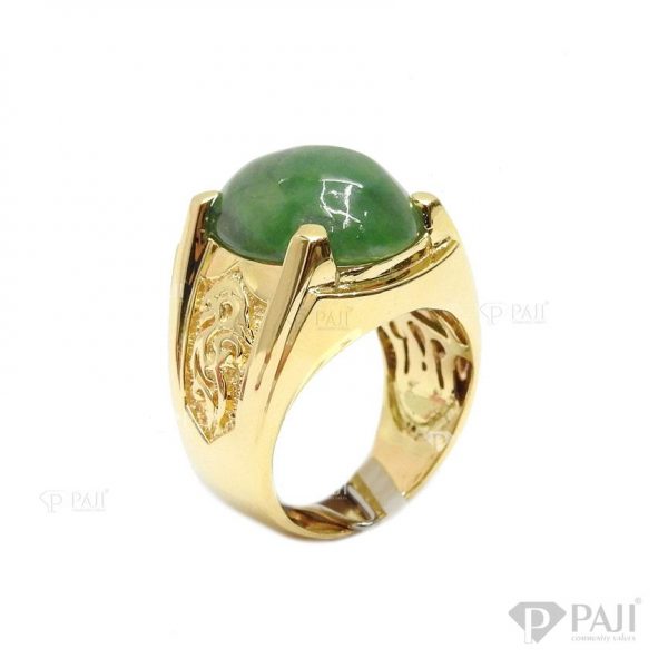 Nhẫn vàng 14k Jadeite thiên nhiên được ưa chuộng, đeo sang trọng, thời trang và cá tính